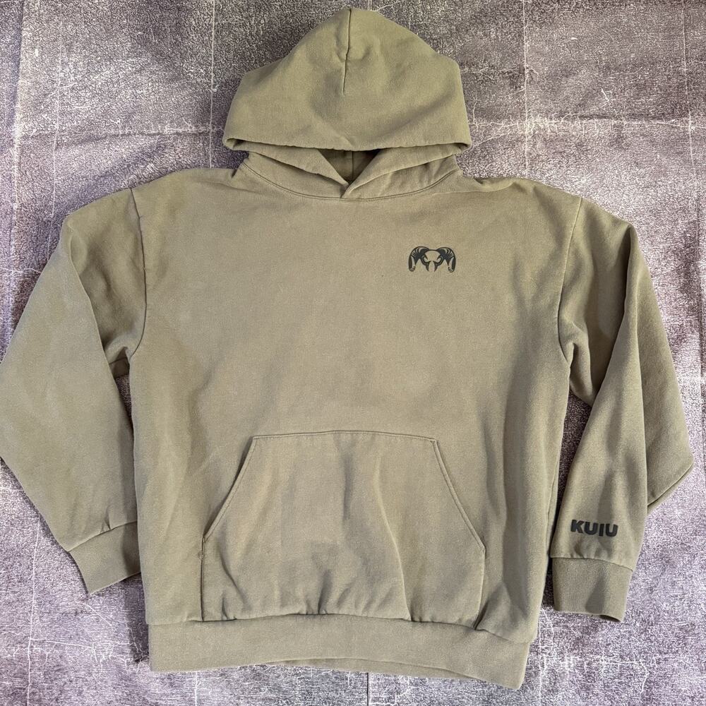 Men's Kuiu Workgrade Olive Heavyweight Hoodie Pullover Hunting Sweatshirt Sz XL